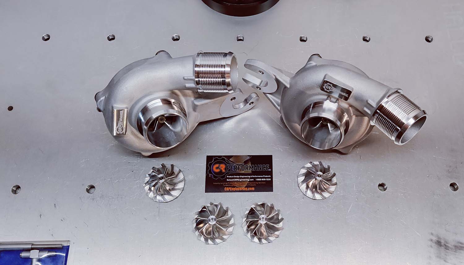 Turitrade Pair Of Billet K03 Turbochargers For 2015-2017 Ford F-150 2.7L V6 - Direct Fit With Gaskets (FL3Z6K682D/E/A/C)